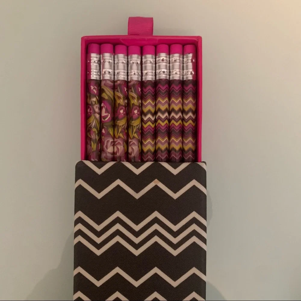 NWT Missoni for Target Colorful Patterned Pencil Box + 8 Unused Pencils